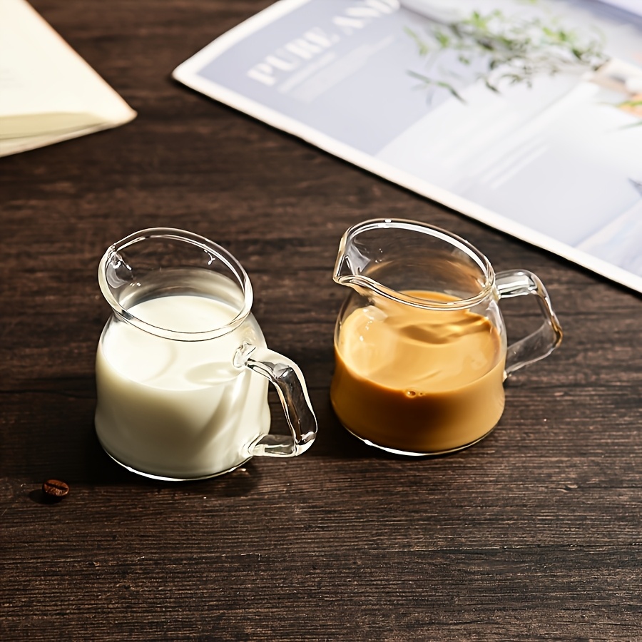 Espresso Shot Glass - 2pcs Mini Glass Espresso Cup Creamer